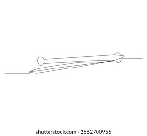 One continuous line drawing of nail . Single line of nail vector illustration