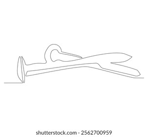 One continuous line drawing of nail . Single line of nail vector illustration