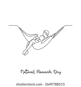 Um desenho de linha contínua da ilustração vetorial do Dia Nacional da Redes. O conceito de design dos temas do Dia Nacional da Redes em linha contínua linear simples. Design adequado para campanha e design ativo.