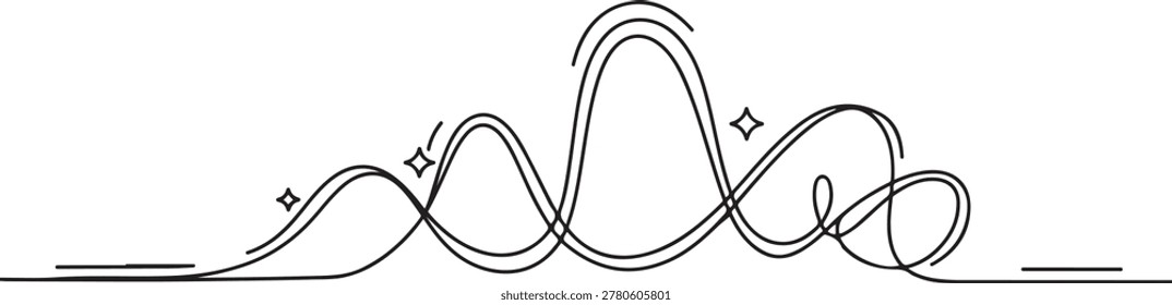 One continuous line drawing of National Roller Coaster Day vector illustration. National Roller Coaster hemes design concept. one line Icon drawing
