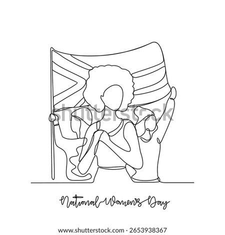 One continuous line drawing of National Women's Day vector illustration. National Women's Day in South Africa concept in simple linear continuous line. Great for social campaign and public purpose.