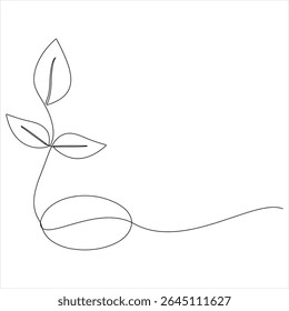 One continuous line drawing of Natural Organic Plant minimalist Botanical line art vector illustration