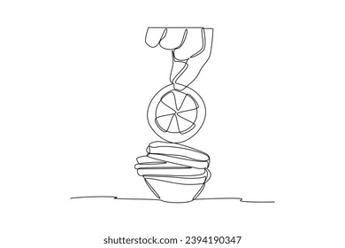One continuous line drawing of Nutrition Food. Food and health concept. Doodle vector illustration in simple linear style.