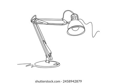 One continuous line drawing of office supplies concept. Doodle vector illustration in simple linear style.