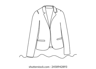 One continuous line drawing of office supplies concept. Doodle vector illustration in simple linear style.