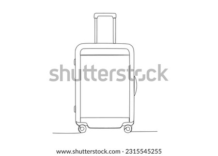 One continuous line drawing ofsuitcase. Classic travelling item concept single line draw graphic design vector illustration
