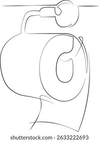 One continuous line drawing on white isolated background. Minimalism linear illustration. hygiene, bathroom, paper, clean, toilet paper, tissue, white, soft