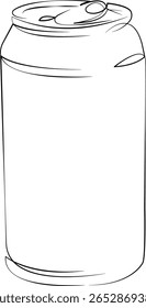 One continuous line drawing on white isolated background. Minimalism linear illustration. soda, drink, cola, can, metal, refreshment, aluminium, blank, container, beverage