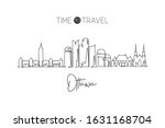 One continuous line drawing Ottawa city skyline, Canada. Beautiful landmark postcard. World landscape tourism and travel vacation. Editable stylish stroke single line draw design vector illustration