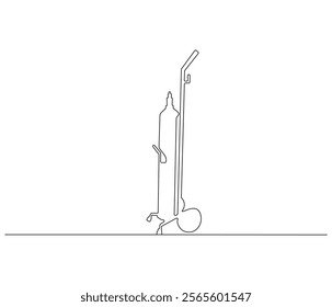 One continuous line drawing of oxygen cylinder . Single line of oxygen cylinder vector illustration

