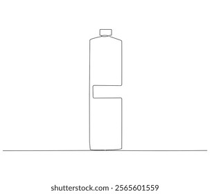 One continuous line drawing of oxygen cylinder . Single line of oxygen cylinder vector illustration

