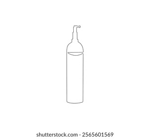 One continuous line drawing of oxygen cylinder . Single line of oxygen cylinder vector illustration

