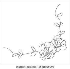 One continuous line drawing of page corner or book corner . single line illustration of page corner.  page corner illustration. editable vector