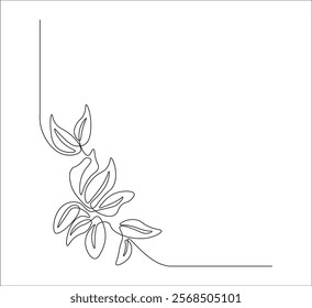 One continuous line drawing of page corner or book corner . single line illustration of page corner.  page corner illustration. editable vector