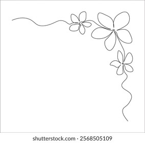 One continuous line drawing of page corner or book corner . single line illustration of page corner.  page corner illustration. editable vector