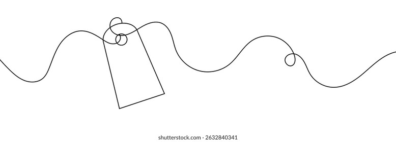 One continuous line drawing of paper tea bag, continuous line drawing of paper tea bag, Discount tag icon line continuous drawing vector. One line price tag icon vector background