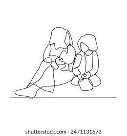 One continuous line drawing of parents playing with their children vector illustration. Family activities bring joy, strengthen bonds, and create cherished design in simple linear continuous vector.