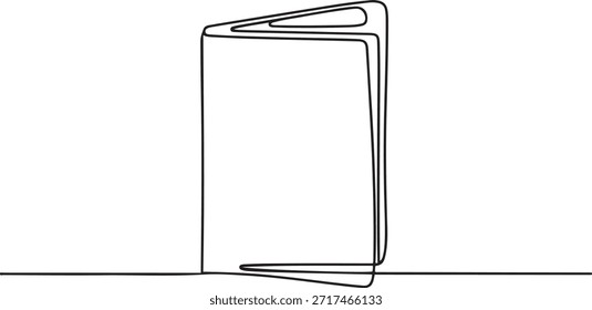 Um desenho de linha contínua do ícone Passport. Ilustração de vetor de linha única, desenho de ícone de uma linha
