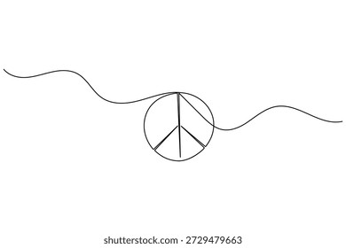 Eine durchgehende Linienzeichnung eines Friedenssymbols, das für Harmonie und Einheit steht