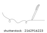 One continuous line drawing of pen writing wave thin stroke. Pencil symbol of study and education concept in simple linear style. Contour icon. Doodle vector illustration