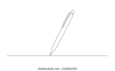 Continuous one line writing accessories. Sketch pencil, brush and pen draw  line strokes. Writer supplies vector set, Stock vector