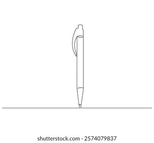 One continuous line drawing of pen. Pencil symbol of education. Concept vector art for university or college. Editable stroke. Doodle line illustration