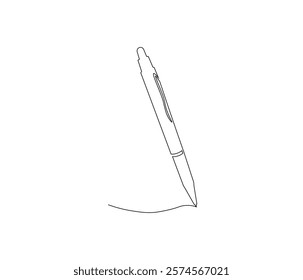 One continuous line drawing of pen. Pencil symbol of education. Concept vector art for university or college. Editable stroke. Doodle line illustration