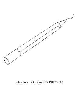 Eine durchgehende Zeichnung des Bleistifts. Leuchtzeilenvektorkonzept Erstellen Sie kreative Ideen.