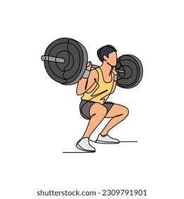 One continuous line drawing of a people with gymnastic activity. Gymnastic concept illustration in simple linear style. Fitness design concept vector illustration