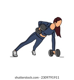 Un dibujo continuo de una persona con actividad gimnástica. Ilustración de concepto gimnástico en estilo lineal simple. Ilustración vectorial del concepto de diseño de fitness