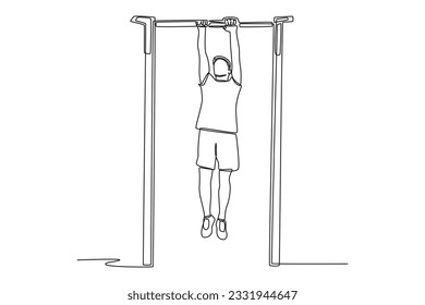 One continuous line drawing of people performing outdoor activities. Sports concept. Doodle vector illustration in simple linear style. 