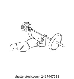 One continuous line drawing of a people doing gym or fitness activity at the fitness center vector illustration. gym and fitness  illustration in simple linear style vector concept continuous line