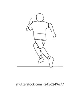 Una línea continua de dibujo de personas en la Ilustración vectorial de campeonato de carreras deportivas. Diseño deportivo de atletismo ilustración simple estilo lineal concepto de Vector.  Adecuado para su diseño de Vector de activos.