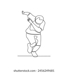 One continuous line drawing of people in running sport championship vector illustration. Athletics sport design illustration simple linear style vector concept.  Suitable for your asset vector design.