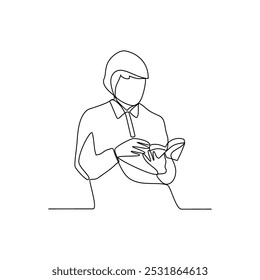 One continuous line drawing of people with reading activity illustration. Reading design in simple continuous linear style vector concept. Reading themes design for educational presentation purpose.