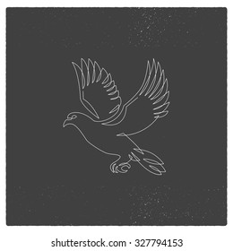 One Continuous Line drawing of pigeon flying