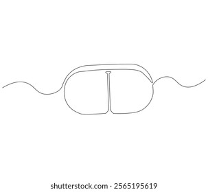One continuous line drawing of pills medicine . Single line of pills medicine vector illustration

