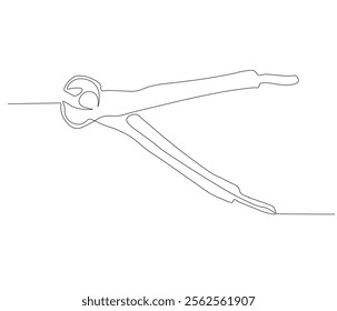 One continuous line drawing of pliers. Single line of pliers vector illustration


