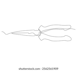 One continuous line drawing of pliers. Single line of pliers vector illustration


