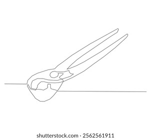 One continuous line drawing of pliers. Single line of pliers vector illustration


