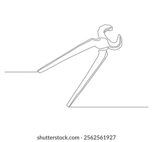 One continuous line drawing of pliers. Single line of pliers vector illustration


