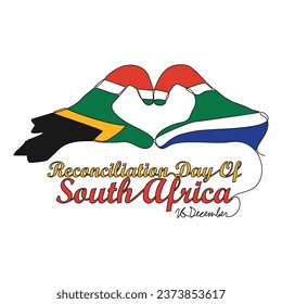 One continuous line drawing of Reconciliation Day of South Africa on December 16th. South Africa National Day design in simple linear style. Reconciliation Day of South Africa design concept vector .