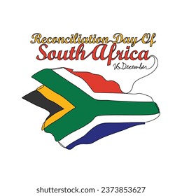 One continuous line drawing of Reconciliation Day of South Africa on December 16th. South Africa National Day design in simple linear style. Reconciliation Day of South Africa design concept vector .
