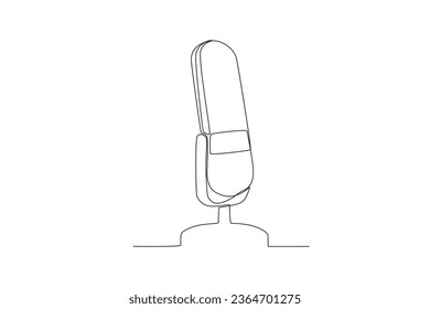 One continuous line drawing of retro microphone
