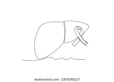 One continuous line drawing of the ribbon and the concept of world hepatitis day
