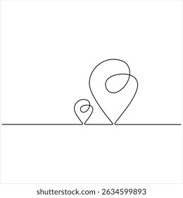 Un dibujo de línea continua de mapas de ruta e iconos de ubicación ilustración de estilo de contorno