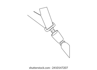 One continuous line drawing of Safety and transport concept. Doodle vector illustration in simple linear style.