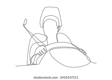 One continuous line drawing of Safety and transport concept. Doodle vector illustration in simple linear style.