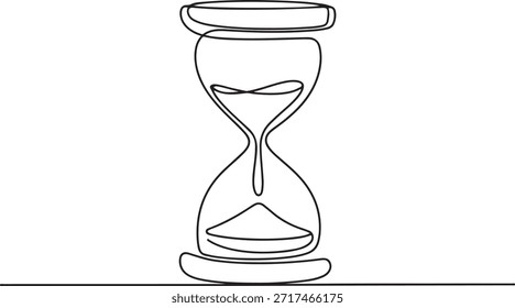 Eine durchgehende Linienzeichnung aus Sanduhr. einzeilige Art-Symbolzeichnung
