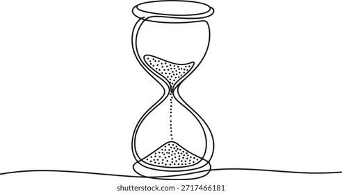 Eine durchgehende Linienzeichnung aus Sanduhr. einzeilige Art-Symbolzeichnung
